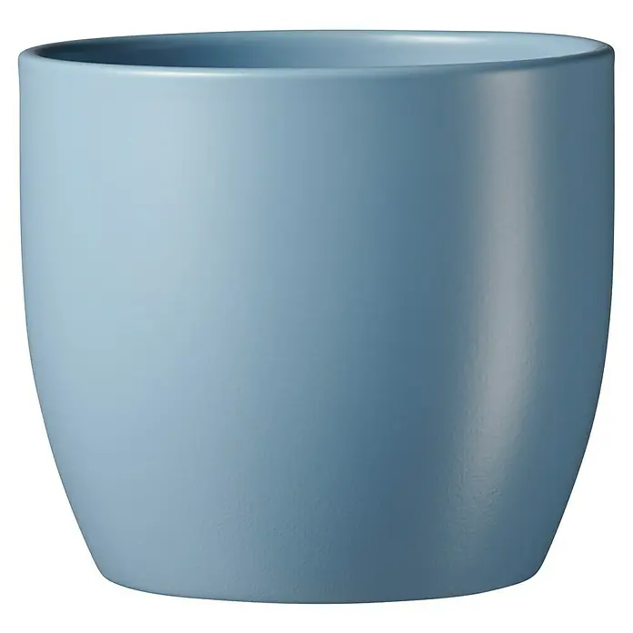 Soendgen Keramik Übertopf rund Basel Spring - Außenmaß (Ø x H): 8 x 7 cm, Nordischblau, Keramik - Blauer Übertopf mit glatter Oberfläche, ideal für Zimmerpflanzen und stilvolle Dekoration in jedem Raum.