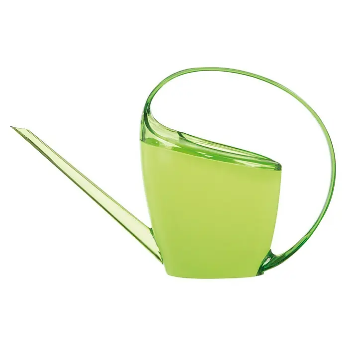 Scheurich Gießkanne Loop - Light Green, 1,4 l - Grüne Gießkanne aus Kunststoff mit langem Ausguss und großem, geschwungenem Griff für einfaches Gießen von Zimmer- und Gartenpflanzen.