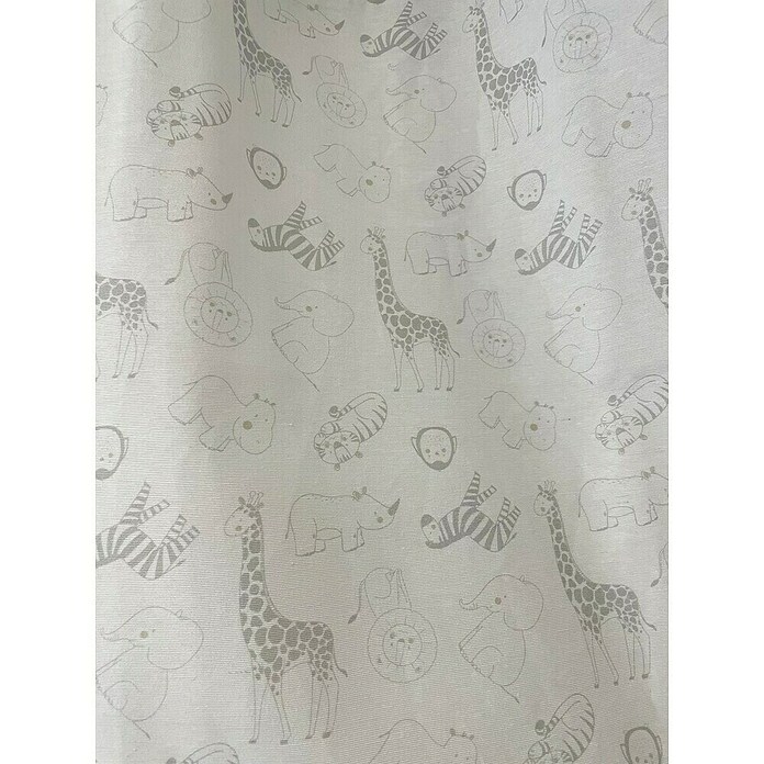 Cortina con ollaos Animale (An x Al: 140 x 260 cm, 50% algodón y 50% poliéster, Gris) | BAUHAUS