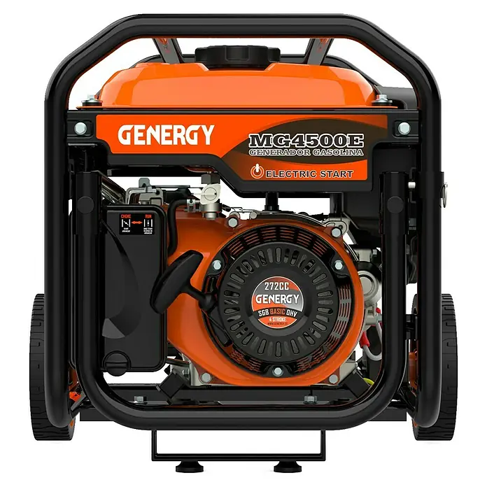 Genergy Generador MG4500 E-Start - 4 kW, Volumen del depósito: 13 l, Consumo: 1,4 l/h - Generador portátil Genergy MG4500E con motor de gasolina y arranque eléctrico, ideal para energía en movimiento.
