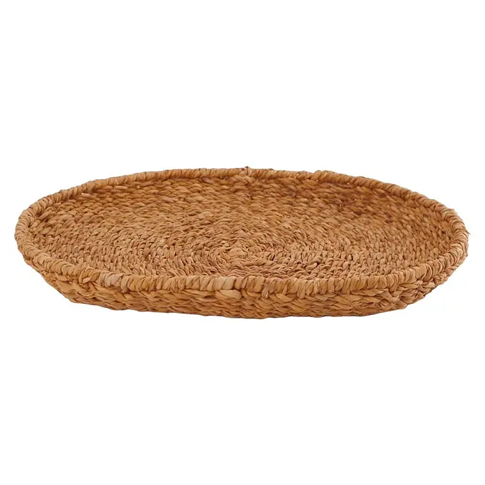 Deko-Tablett - Natur, 38 x 28 cm, Seegras - Brauner, geflochtener Korb aus Seegras. Runde Form, ideal für Dekoration oder Aufbewahrung, der Korb hat eine natürliche Textur und warme Farbgebung.
