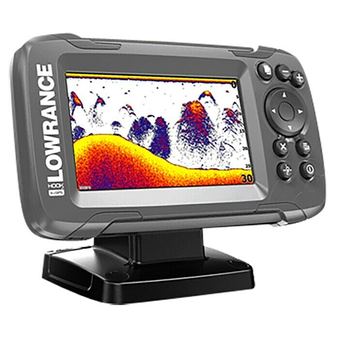 Lowrance Fishfinder Hook²-4x GPSGeber: Bullet Skimmer, Bildschirmtyp: 4,3″/109,2 mm TFT LCD Left Side View