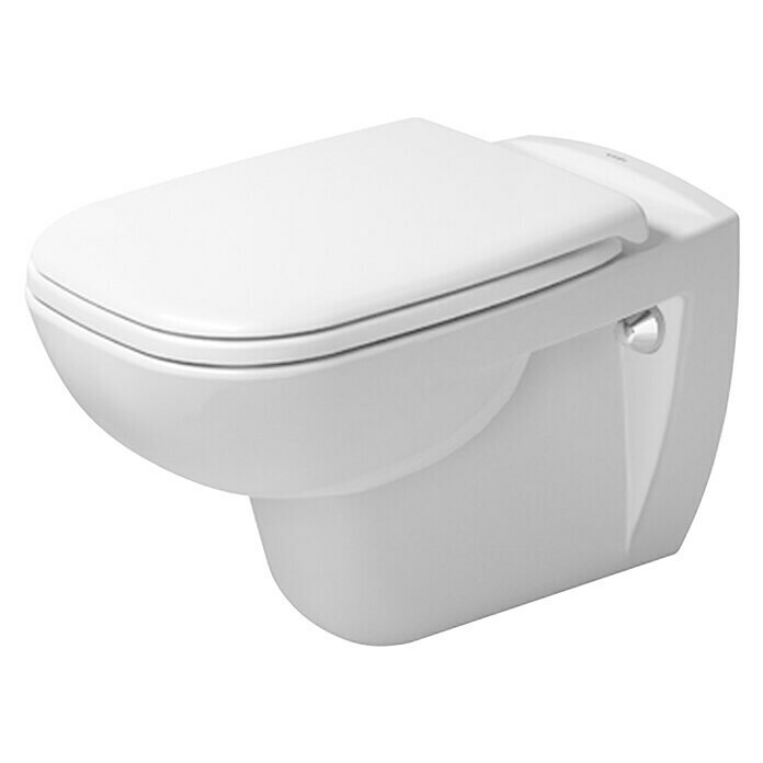 Duravit D-Code Wand-WCMit Spülrand, Ohne Spezialglasur, Spülform: Tief, WC Abgang: Waagerecht, Weiß Front View