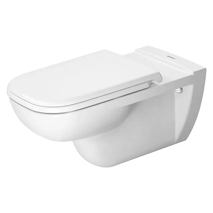Duravit D-Code Wand-WC Vital - Mit Spülrand, Mit antibakterieller Glasur, Spülform: Tief, WC Abgang: Waagerecht, Weiß - Elegante, wandhängende Toilette in Weiß. Das schlichte Design mit sanften Rundungen fügt sich nahtlos in jedes moderne Badezimmer ein.