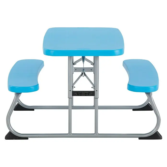 Lifetime Kinder-Picknicktisch - L x B x H: 83 x 90 x 54 cm, Polypropylen, Blau - Blauer Kindertisch mit integrierten Sitzen. Ideal für Kinder zum Spielen, Basteln und Essen im Innen- und Außenbereich.