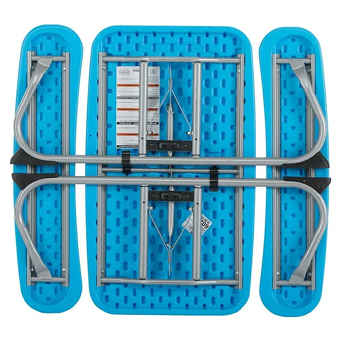 Lifetime Kinder-Picknicktisch - L x B x H: 83 x 90 x 54 cm, Polypropylen, Blau - Blauer Klapptisch mit Metallbeinen, zusammengeklappt, für einfachen Transport und Lagerung. Praktisch für verschiedene Anlässe.