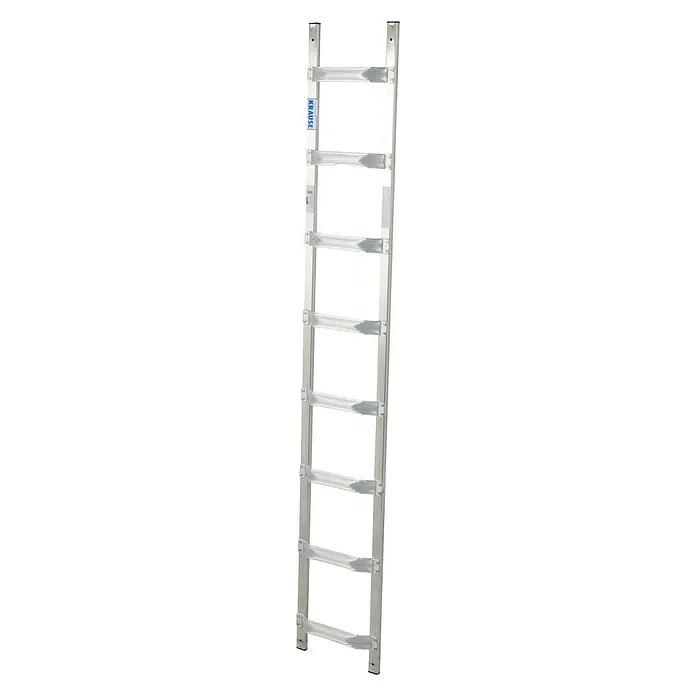 Krause Dachleiter - Länge: 2,25 m, Anzahl Tritte: 8 Stk., Aluminium, Holme aus wasserfestem Aluminium - Silberne Mehrzweckleiter mit mehreren Sprossen, die für verschiedene Aufgaben geeignet ist. Praktisch für Heimwerker- und Bauprojekte.