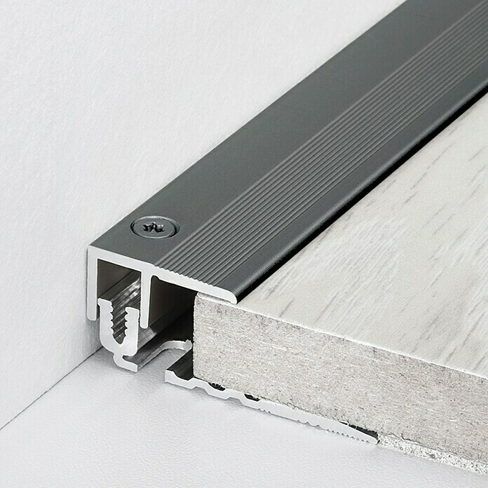 LOGOCLIC Abschlussprofil (Edelstahl matt, 0,9 m x 21 mm, Montageart: Schrauben)
