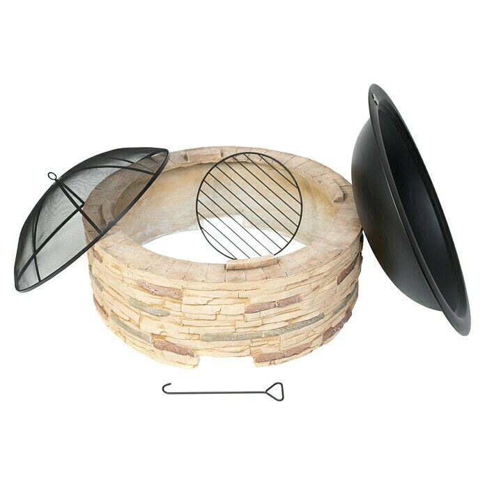 Westmann Feuerstelle (Ø x H: 90 x 51 cm, Metall, Steinoptik) | BAUHAUS