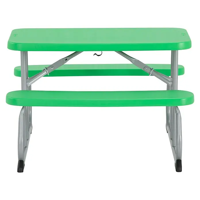 Lifetime Kinder-Picknicktisch - L x B x H: 83 x 90 x 54 cm, Polypropylen, Grün - Ein grüner Kindertisch mit Bänken. Ideal für Picknicks und Aktivitäten im Freien, perfekt für Kindergärten und Spielplätze.
