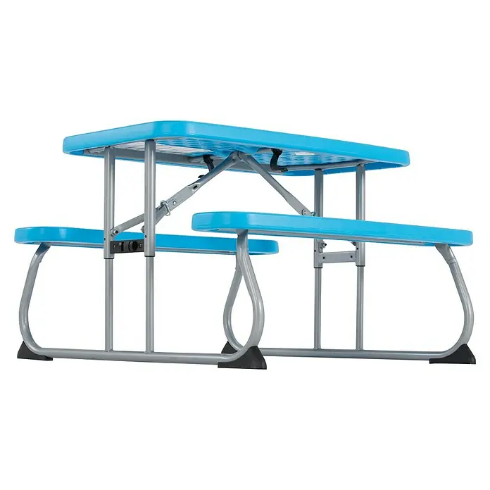 Lifetime Kinder-Picknicktisch - L x B x H: 83 x 90 x 54 cm, Polypropylen, Blau - Ein blauer Picknicktisch mit integrierten Bänken. Ideal für den Garten oder unterwegs, um Mahlzeiten im Freien zu genießen.