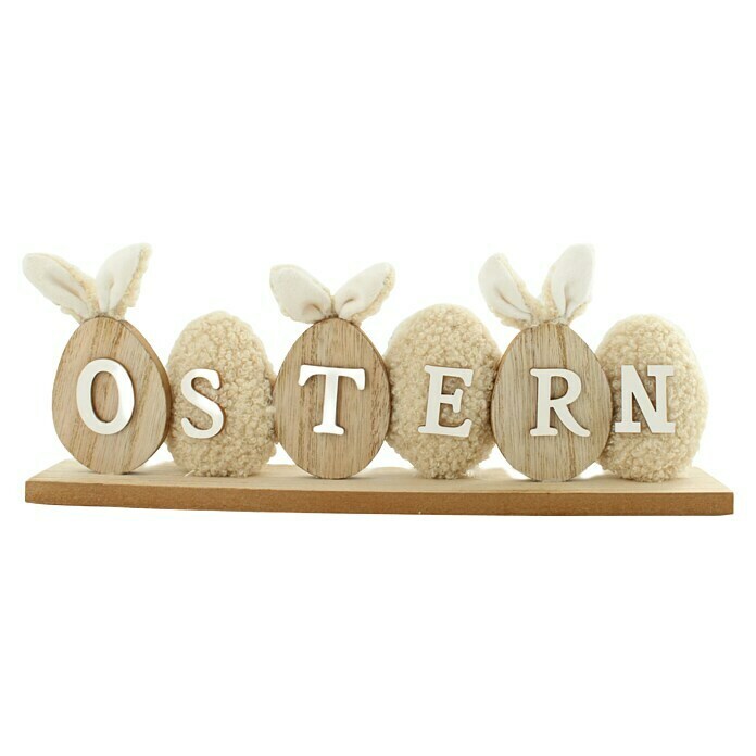 Dekofigur Ostern (L x B x H: 28 x 5 x 11 cm, Natur/Weiß, Holz) | BAUHAUS