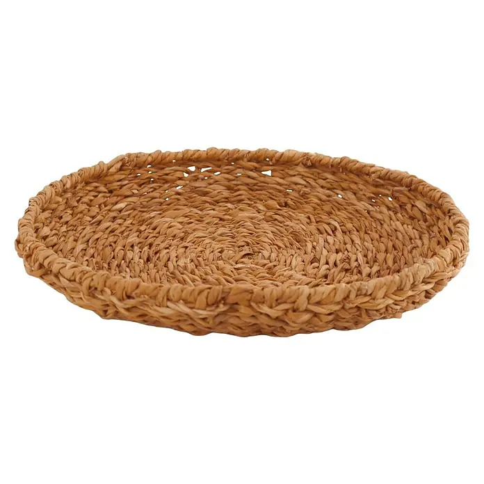 Deko-Tablett - Natur, 28 x 24 cm, Seegras - Strohkorb mit gewebtem Design, ideal zur Aufbewahrung oder als dekoratives Element, bringt natürliche Wärme in jeden Raum.