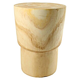 Beistelltisch Drum (Natur, Ø x H: 28 x 38 cm, Holz)