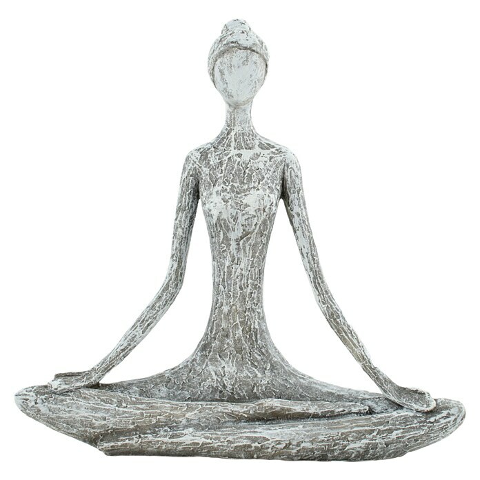 Dekofigur Yogi (L x B x H: 19 x 6,5 x 19 cm, Grau)