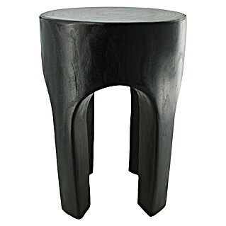 Beistelltisch Leg (Schwarz, Ø x H: 28 x 38 cm, Holz)