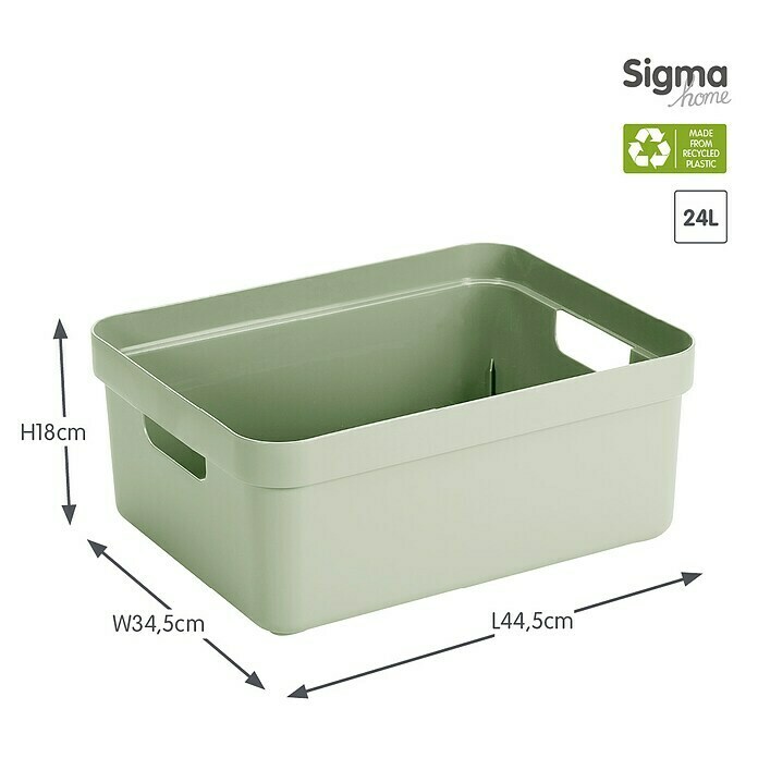 Sunware Aufbewahrungsbox Sigma Home (L x B x H: 45,3 x 35,4 x 18,3 cm, Kunststoff, Hellgrün)
