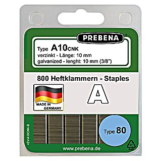 Prebena Heftklammer Typ A (Länge: 10 mm, Rückenbreite: 12,8 mm, 800 Stk.)