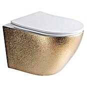 Best Design Hangend Toilet Spoelrandloos Royal-Gold-49 (Zonder spoelrand, Uitlaat toilet: Horizontaal, Goud / Wit) | BAUHAUS