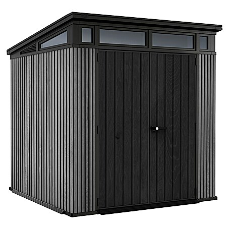 Keter Gerätehaus Signature Venetian Pent 7x7 (Außenmaß inkl. Dachüberstand (B x T): 216 x 218 cm, Kunststoff, Grau)