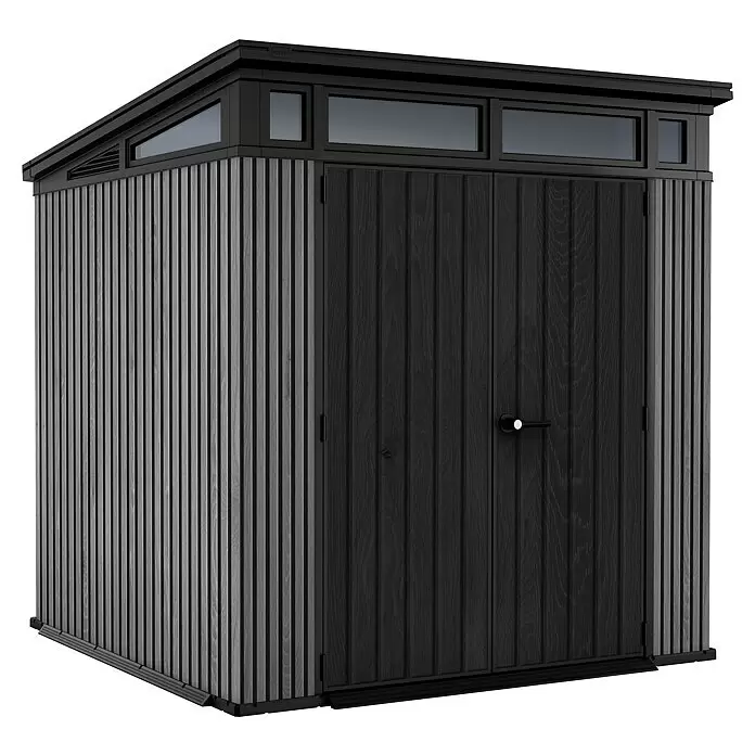 Keter Gerätehaus Signature Venetian Pent 7x7Außenmaß inkl. Dachüberstand (B x T): 216 x 218 cm, Kunststoff, Grau