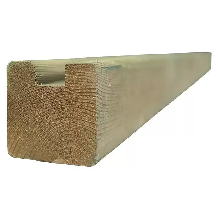 T & J Zaunpfosten Trelleborg - 9 x 9 x 210 cm, Kiefer/Fichte, Abschlusspfosten - Hellbrauner Holzpfosten mit einer rechteckigen Nut für Zaunfelder.