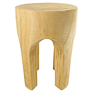 Beistelltisch Leg (Natur, Ø x H: 28 x 38 cm, Holz)