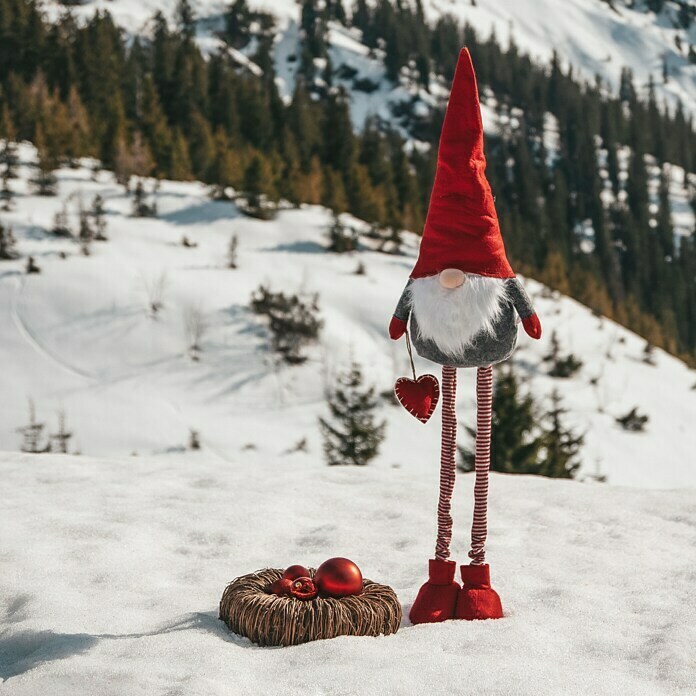 Weiß/Rot, Wichtel BAUHAUS Ausziehbar) Höhenverstellbar spitzer und Weihnachtsmann (Höhe: 120 mit | Mütze cm,