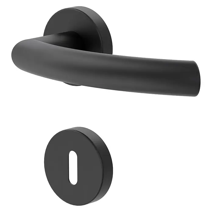 Diamond Doors Classic Drückergarnitur Wisconsin - Schwarz, Buntbart - Schwarzer Türgriff mit Schlüsselrosette. Modernes Design für Innentüren mit eleganter Optik und hochwertiger Verarbeitung.
