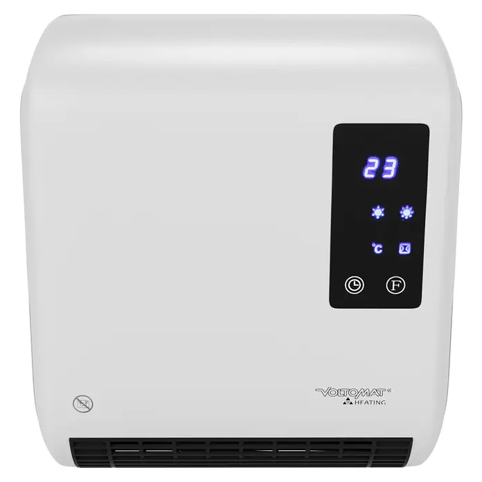 Voltomat HEATING Heizlüfter - 1.000 W - 2.000 W, Weiß, 29,5 x 19 x 31,6 cm, IP22