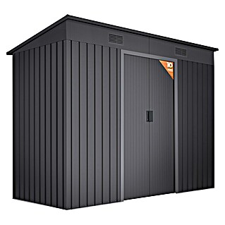 Hoggar Spremište Oulu Dark (Vanjska širina uklj. krovni prevjes: 238 cm, Vanjska dubina uklj. krovni prevjes: 130 cm, Čelik, Siva)