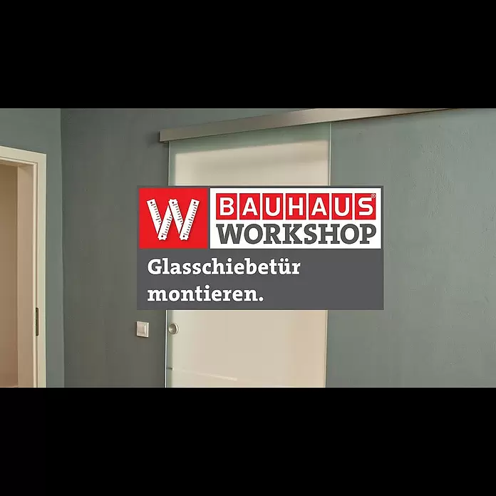 Diamond Doors Glasschiebetür 621 - 935 x 2.058 mm, Einscheibensicherheitsglas (ESG), Milchglas - Glasschiebetür montieren - an Maueröffnung mit oder ohne Zarge [Anleitung] | BAUHAUS Workshop