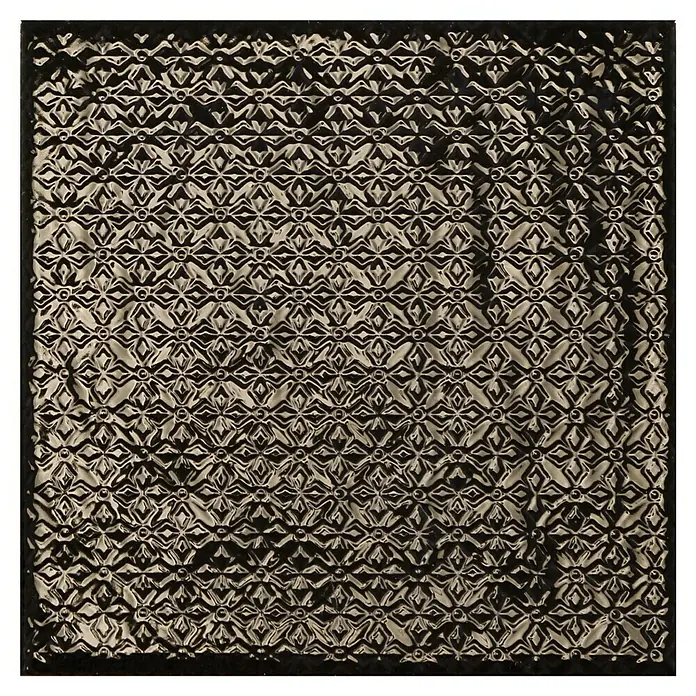 BHS Showroom Revestimiento de pared Rain Decor - 22,3 x 22,3 cm, Nero, Brillante - Baldosa de vidrio texturizada con un patrón de diamante repetitivo, que ofrece un diseño elegante de inspiración vintage.