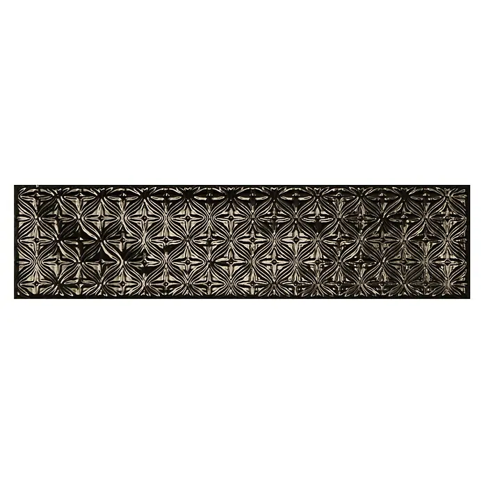 BHS Showroom Revestimiento de pared Rain Decor - 7,5 x 30 cm, Nero, Brillante - Panel decorativo abstracto con un patrón geométrico repetitivo, destacando un elegante elemento de diseño.