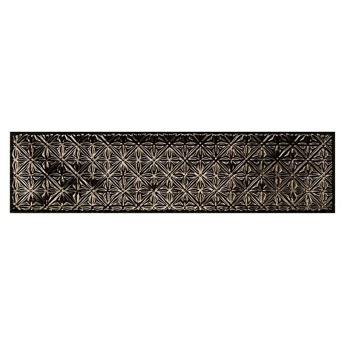 BHS Showroom Revestimiento de pared Rain Decor - 7,5 x 30 cm, Nero, Brillante - Relieve decorativo con un delicado patrón de flores estilizadas y formas geométricas, ideal como revestimiento de pared.