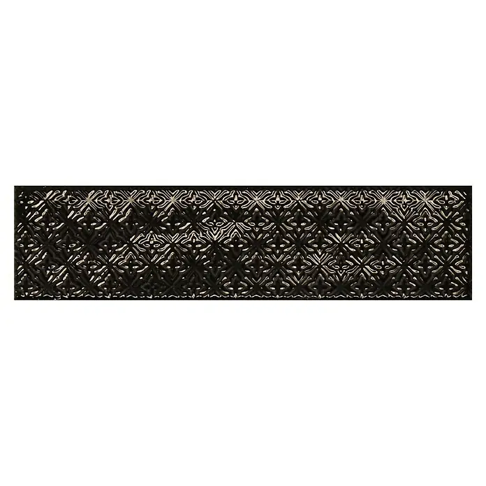 BHS Showroom Revestimiento de pared Rain Decor - 7,5 x 30 cm, Nero, Brillante - Un patrón en relieve que se repite a intervalos regulares, creando un diseño estéticamente agradable y texturizado.