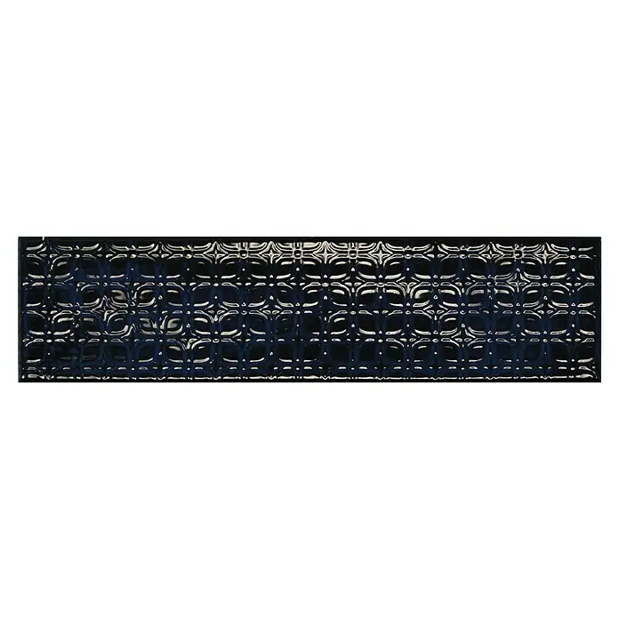 BHS Showroom Revestimiento de pared Rain Decor - 7,5 x 30 cm, Blue, Brillante - Este panel decorativo presenta un elegante patrón negro y plateado, ideal para añadir un toque de estilo a paredes y espacios interiores.