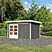 Karibu Gartenhaus Kandern 7 (364 x 244 cm, Wandstärke: 28 mm, Flachdach, Terragrau)