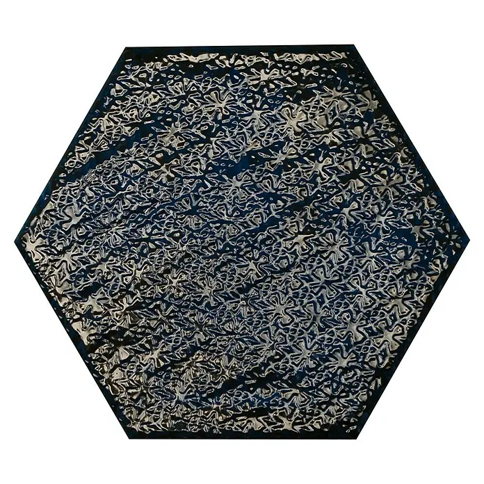 BHS Showroom Revestimiento de pared Rain Decor - 19,8 x 22,8 cm, Blue, Brillante - Textura azul hexagonal abstracta. Esta textura abstracta es perfecta para fondos, arte digital y proyectos creativos.