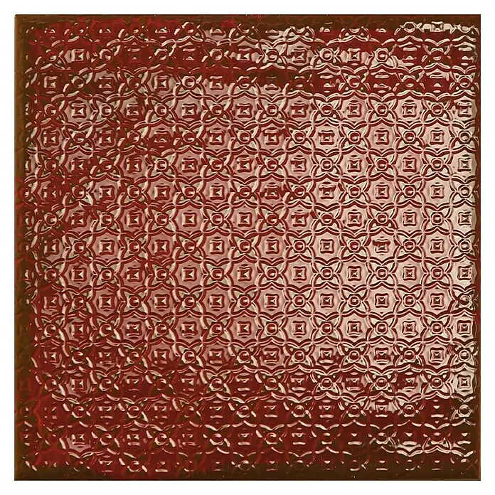 BHS Showroom Revestimiento de pared Rain Decor - 22,3 x 22,3 cm, Bordeaux, Brillante - Azulejo de vidrio rojo repujado con diseño decorativo, ideal para dar un toque de estilo a tu hogar. Su diseño único realza cualquier espacio.