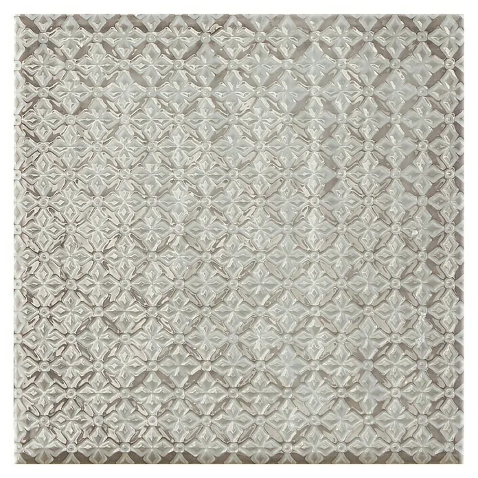 BHS Showroom Revestimiento de pared Rain Decor - 22,3 x 22,3 cm, Grigio, Brillante - Elegante patrón de vidrio con un diseño delicado. El vidrio texturizado añade un toque elegante y sofisticado, perfecto para fines decorativos.