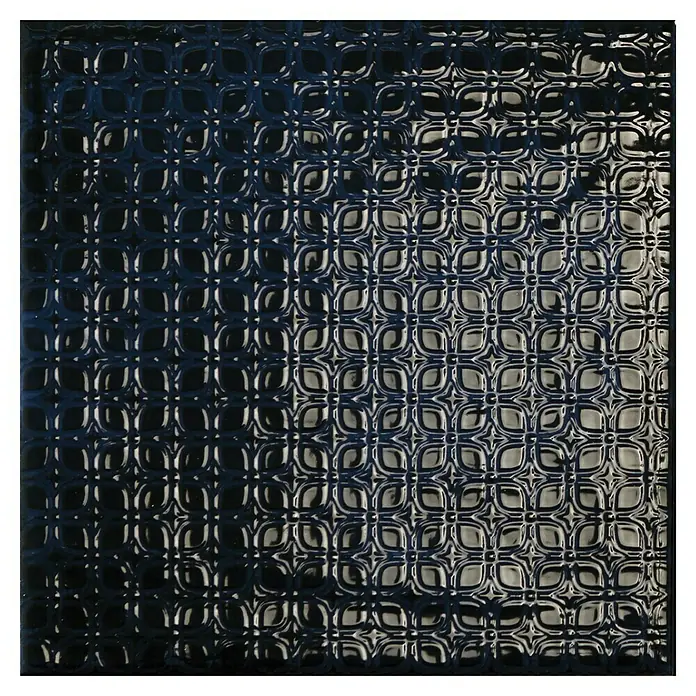 BHS Showroom Revestimiento de pared Rain Decor - 22,3 x 22,3 cm, Blue, Brillante - Un patrón cuadrado en relieve que ofrece un diseño elegante y texturizado para superficies modernas.