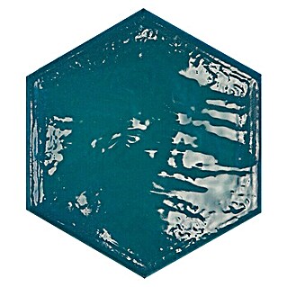 BHS Showroom Revestimiento de pared Rain (19,8 x 22,8 cm, Hexagonal, Aquamarine, Brillante)