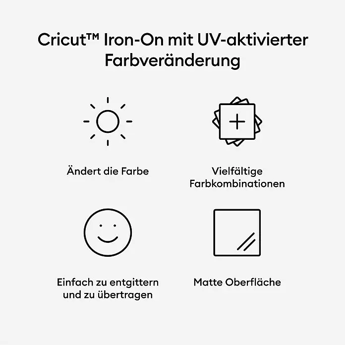 Cricut Aufbügelfolie Iron-On UV Color ChangePastell Blau, L x B: 48 x 30 cm, Passend für: Cricut Explore™ und Cricut Maker™