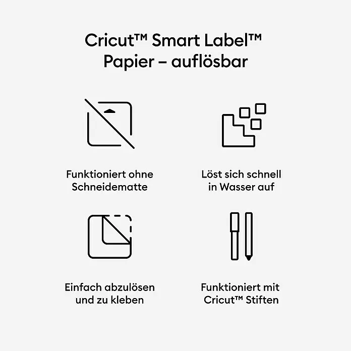 Cricut Aufkleber Smart Label Auflösbar1 Stk., Weiß, 33 x 61 cm
