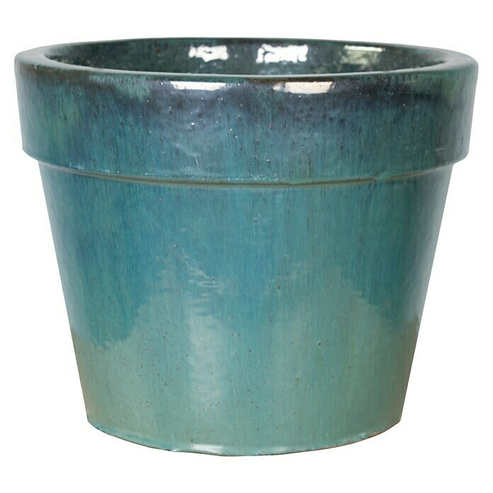 Mega Collections Pflanztopf Basic Pot Glazed Series (Außenmaß (Ø x H): 38 x 30 cm, Naturmaterialien, Grün) | BAUHAUS