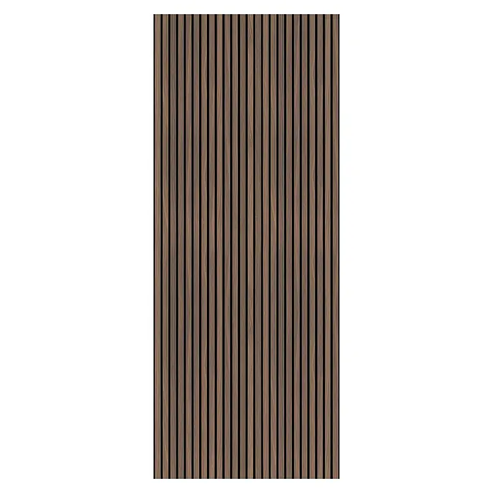 SanDesign Duschrückwandmuster - 17,5 cm x 7 cm x 3 mm, Scandi Dark - Holzlamellenwand mit dunklen Fugen, ideal für moderne Innenräume und Akustikverbesserung. Perfekt für Wandverkleidungen.