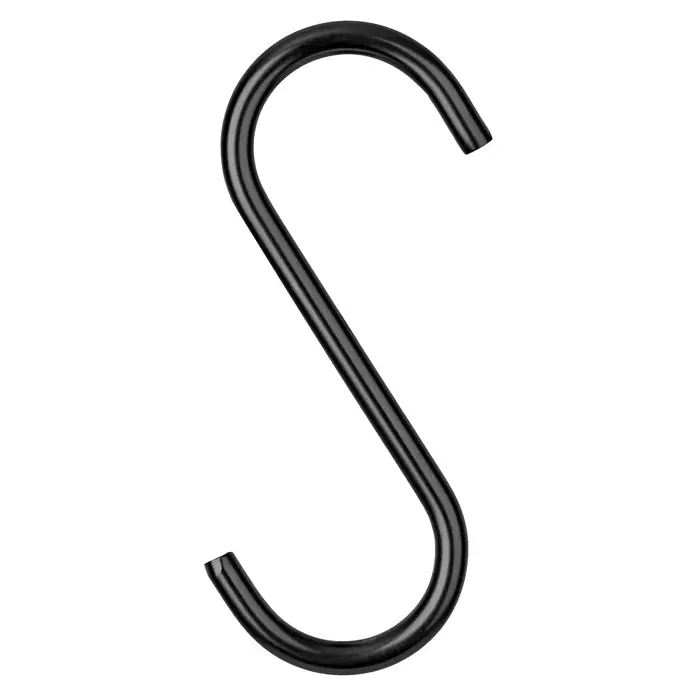 Walteco Rusticline Haken-Set Tube - 5 Stk. - Schwarzer S-Haken aus Metall, ideal zum Aufhängen von Küchenutensilien oder zum Organisieren von Schränken. Robust und vielseitig einsetzbar.