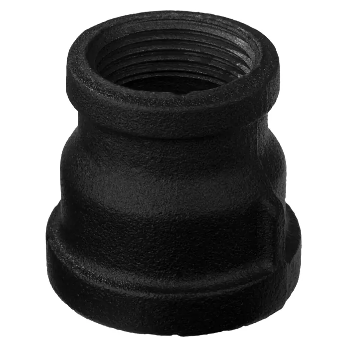Walteco Rusticline Reduzierstück 3/4" x 1" Tube - Stahl, Schwarz - Schwarzes Reduzierstück aus Temperguss mit Innengewinde, ein zuverlässiges Rohrverbindungsstück für vielfältige Sanitäranwendungen.