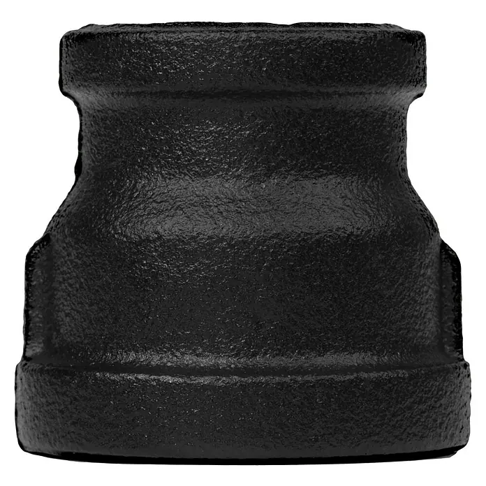 Walteco Rusticline Reduzierstück 3/4" x 1" Tube - Stahl, Schwarz - Schwarzer Rohrverbinder aus Gusseisen, ein robustes und langlebiges Produkt für verschiedene Sanitär- und Industrieanwendungen.